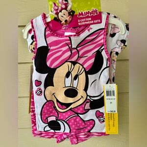 Disney Minnie Mouse 4-Piece Cotton Pajama Short Set(2T,3T,4T),NWT